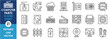 © Parbat - A set of line icons related to computer parts. Computer, CPU, network, cables, scanner, server, fan, resistor, mouse and keyboard and so on. Vector outline icons set.