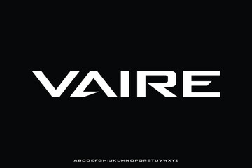 Wall Mural - modern strong alphabet display font vector. futuristic technology typeface