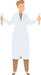 Poster - Scientist is holding two test tubes, comparing the results of an experiment