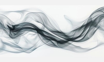 Fototapete - Flowing, intertwining lines on a white canvas