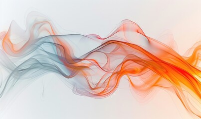 Fototapete - Flowing, intertwining lines on a white canvas