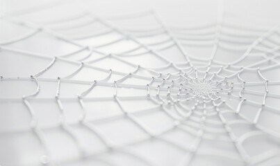 Crisscrossing lines forming a delicate web on a white backdrop, abstract background
