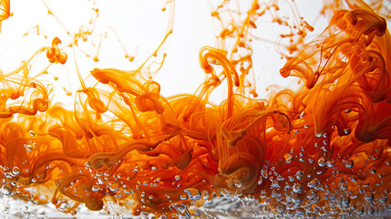 Wall Mural - Orange and Grape vine liquid ink churning together, with a realistic texture