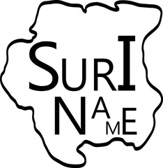 Sticker - drawing of suriname map.