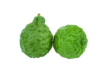 Wall Mural - bergamot fruit with leaf isolated on white background with tranaparent.