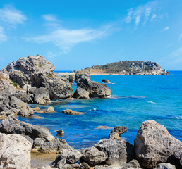 Canvas Print - Sea beach near Rocca di San Nicola, Agrigento, Sicily, Italy