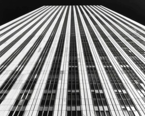 Poster - Looking up at a skyscraper. AI.