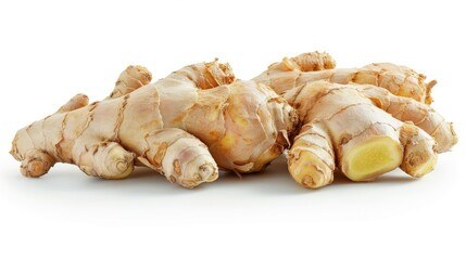 Sticker - Fresh ginger root isolated on white background clipping path