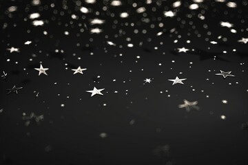 Wall Mural - an abstract black background picture with stars as elements, minimalist design,