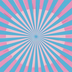 A flat design with blue and pink rays radiating from the center, creating an optical illusion effect