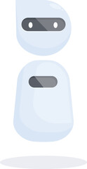 Poster - Simple cartoon style illustration of a white robot floating with a shadow on a white background