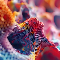 Wall Mural - A Mesmerizing 3D Abstract Multicolor Visualization. Generative AI