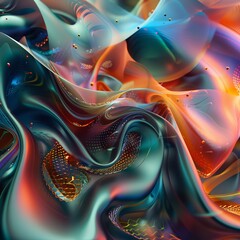 Wall Mural - A Mesmerizing 3D Abstract Multicolor Visualization. Generative AI