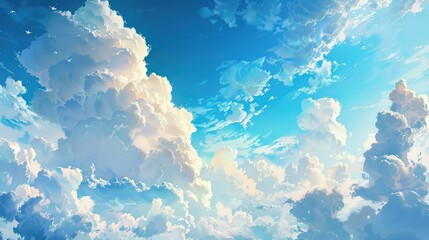 Wall Mural - partly cloudy sky