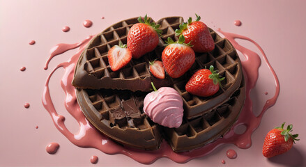 Wall Mural - chocolate with strawberries