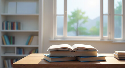 Poster - reading books in library