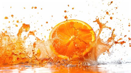 Poster - Fiery orange isolated on white background