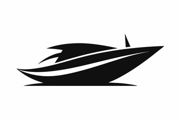 boat logo design vector silhouette black color 