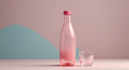 Poster - pink wine bottle on the table