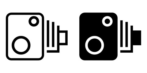 Poster - ofvs619 OutlineFilledVectorSign ofvs - traffic enforcement cameras vector icon . average speed check sign . isolated transparent . outline and filled version . AI 10 / EPS 10 / PNG . g11962