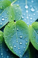 green leaves with water droplets on them