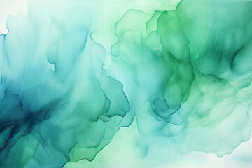 abstract blue green watercolor hand painted isolated on clear white background