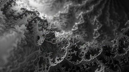 Poster - fractal background in grayscale suitable for video and design projects serving as an alpha channel