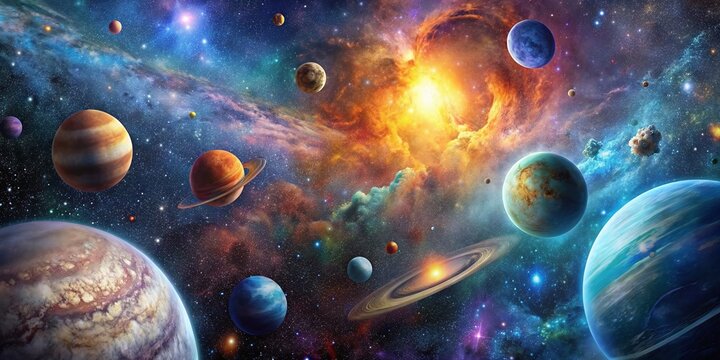 abstract backgrounds stunning illustration universe nebula galaxy starry sky planets colorful