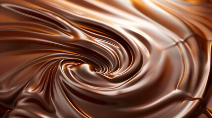 Wall Mural - Chocolate swirl background. Clean, detailed melted choco mass.