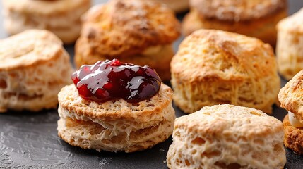 Sticker - Closeup of a Biscuit with Red Jam