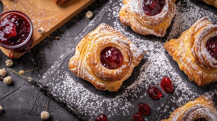 Wall Mural - Pastries filled with jam