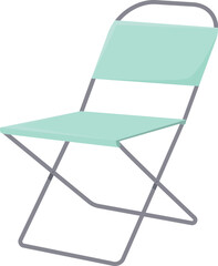 Poster - light green folding chair is standing on a white background