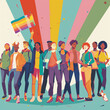 © Adolfo Perez Design - Voices of Strength: Illustration Highlights the Powerful Voices of People Advocating for LGBTQ+ Rights, Generative AI