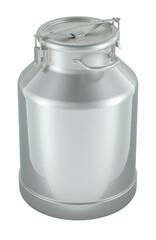 Poster - aluminum milk can, 3d rendering isolated on transparent background
