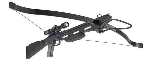 Poster - Crossbow with Scope, 3D rendering isolated on transparent background