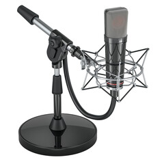 Poster - Studio Microphone with Shockmount. 3D rendering isolated on transparent background