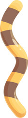 Poster - Long candy cane with yellow and brown stripes making an s shape, traditional christmas candy