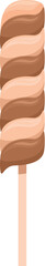 Poster - Sweet treat featuring swirling layers of chocolate and caramel on a stick, perfect for a sugary indulgence