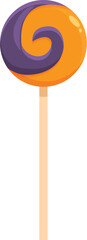 Poster - Round halloween lollipop showing a swirl pattern, mixing purple and orange colors