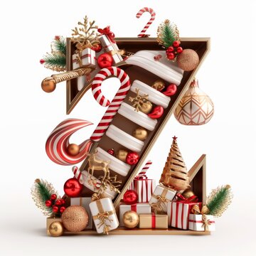 Merry Christmas letter Z. Christmas Alphabet Letter.