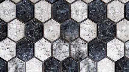Poster - Modern hexagonal pattern with a stylish monochromatic design