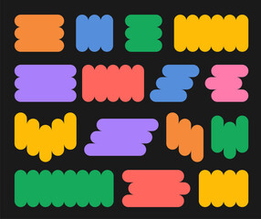 Wall Mural - set of isolated geometric bright blank text frames in y2k, groovy, retro style. abstract shapes. col