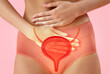 © Pixel-Shot - Young woman in menstrual panties on pink background, closeup
