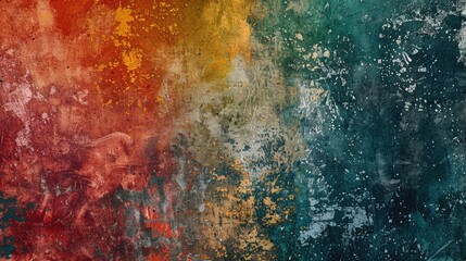 Poster - Multicolored paint texture on abstract grunge backdrop