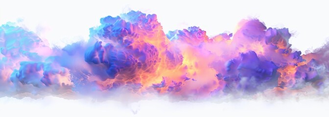 Wall Mural - Fantasy colorful cloud isolated on white wallpaper background