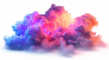 Wall Mural - Fantasy colorful cloud isolated on white wallpaper background