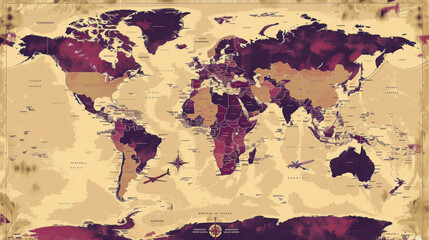 Wall Mural - a image of a world map