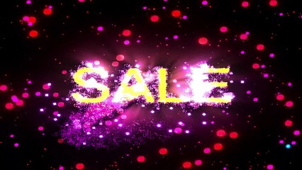 Aufkleber - Bright Pink and Yellow Light Particles Spelling 