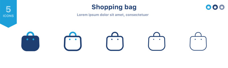 Poster - Shopping bag icon set. Online shop bag symbol icon - Shopping bags icons, packages symbol ; E-Commerce logo sign