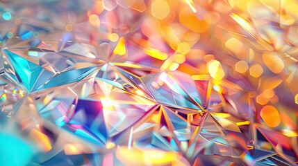 Abstract Crystal Background with Bokeh Lights